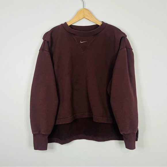 Nike Brown Modern Fleece Crewneck Sweatshirt M - Picture 3 of 9